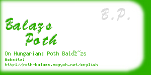 balazs poth business card